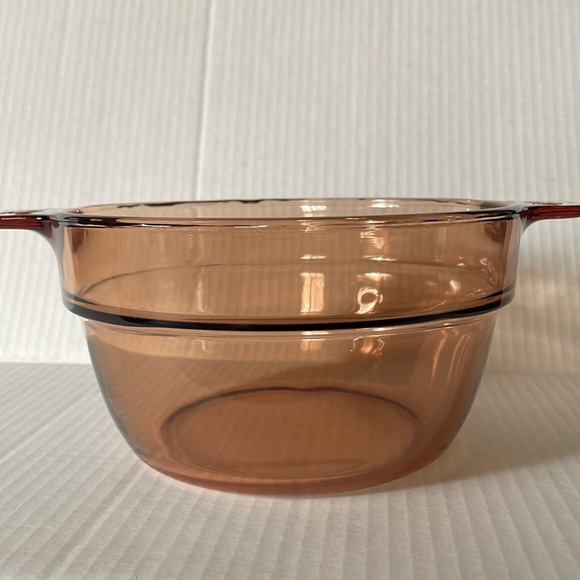 Corning Ware Vision Double Boiler Insert Amber Brown Glass Bowl V-20-B France - Picture 7 of 8